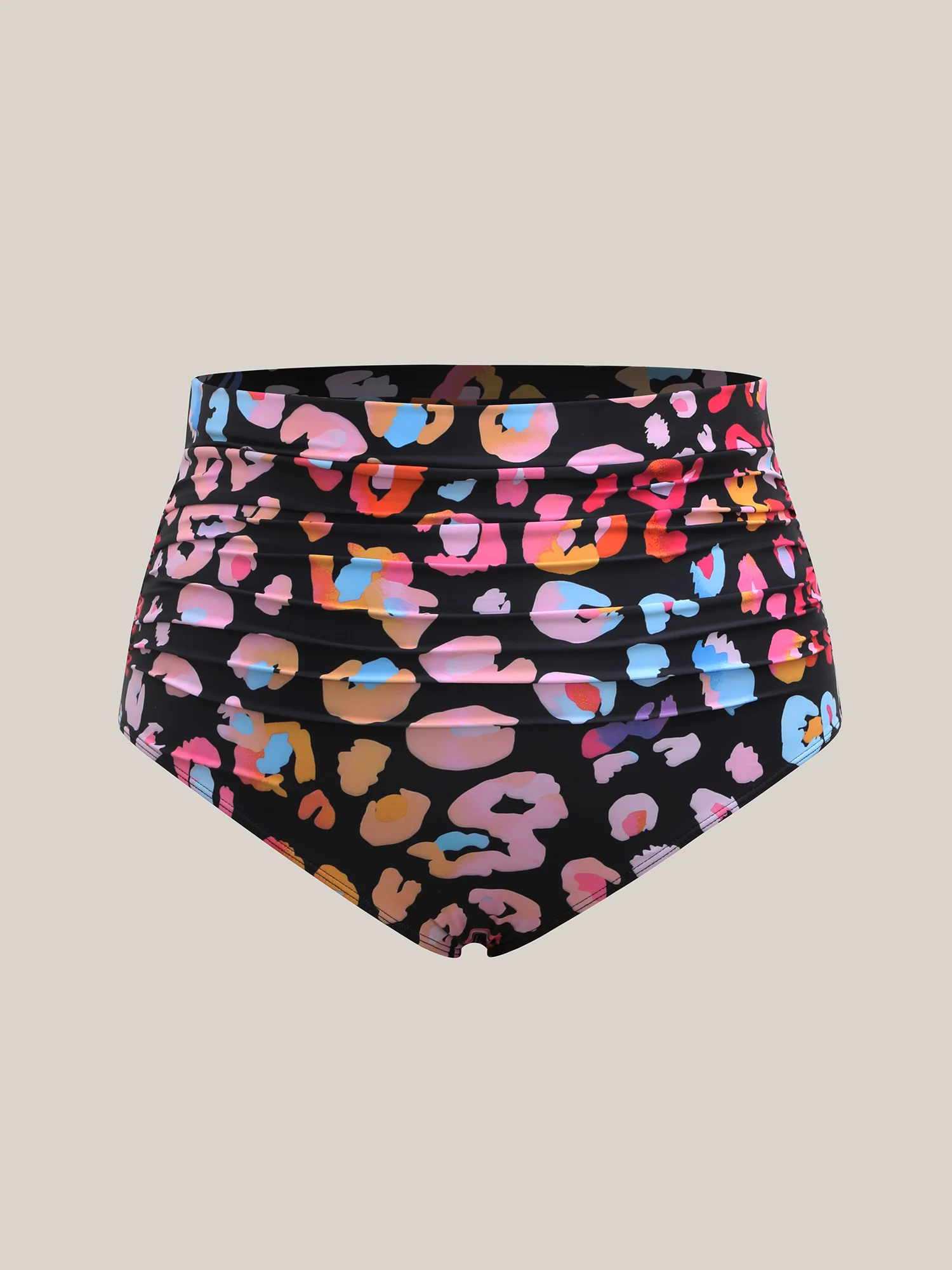 Pattern Print Ruched Tight-Fit Swim Bottoms