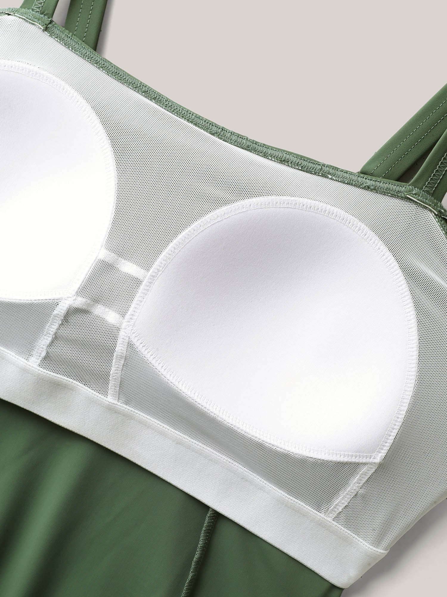 Ruffled Non-Removable Cups Swim Dress