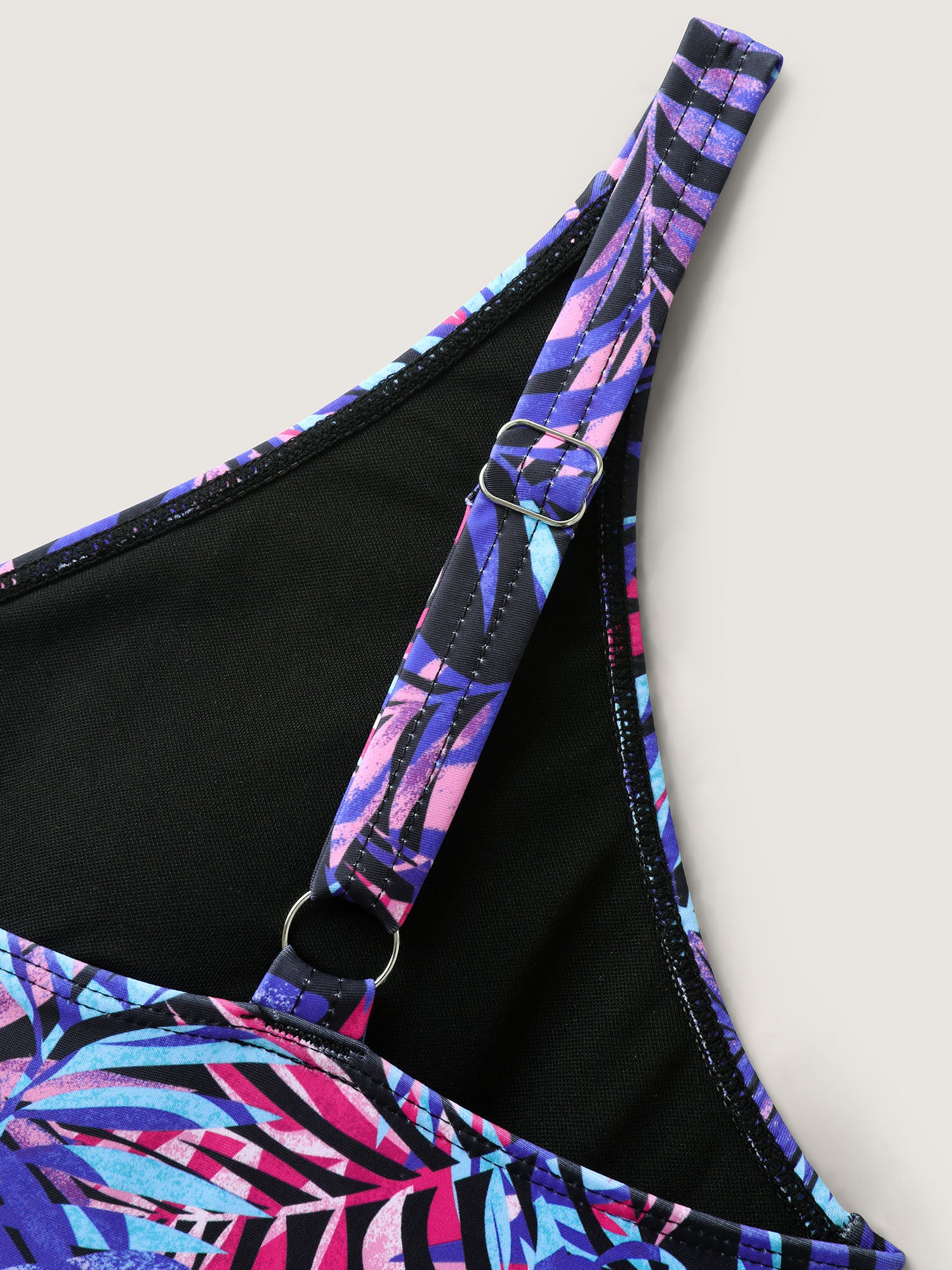 Tropical Print Twist Swim Top