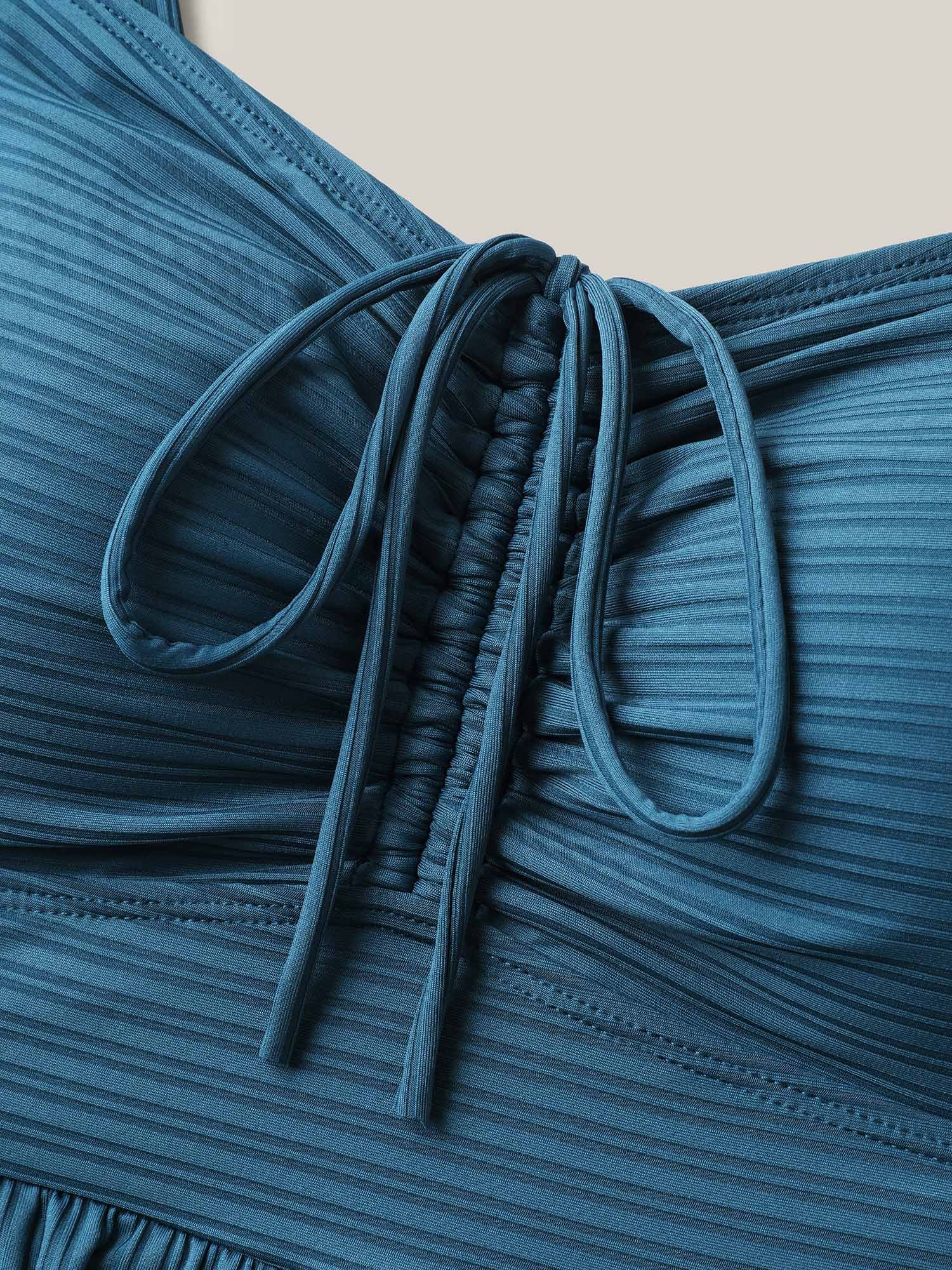 Adjustable Drawstring Pockets One-Piece Swimsuit