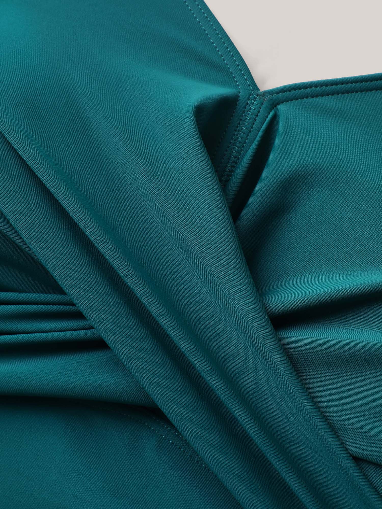 Twist Front Pockets Swim Romper