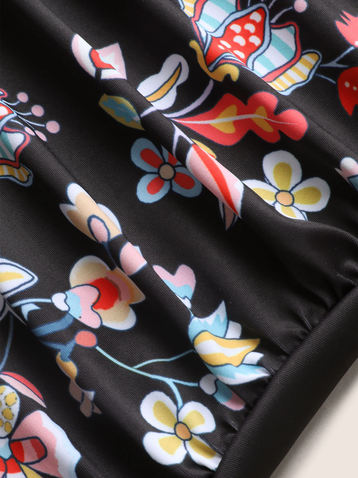 Boho Print Surplice Neck Ruched One Piece Swimsuit