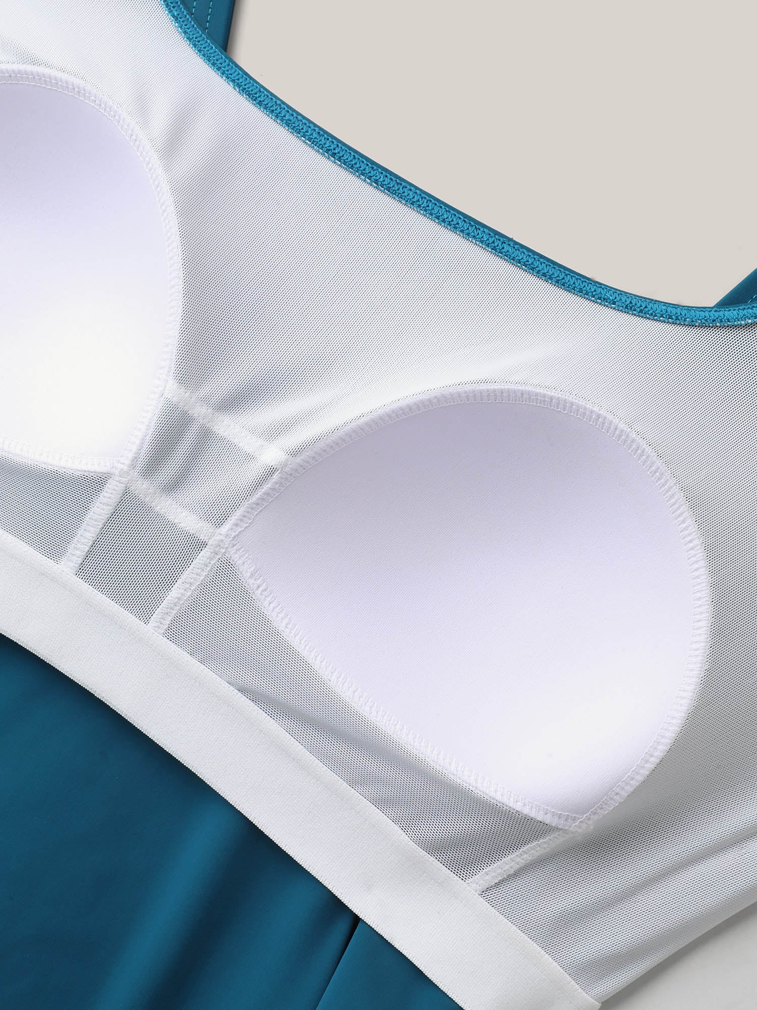 Side Drawstrings Plain Swim Top