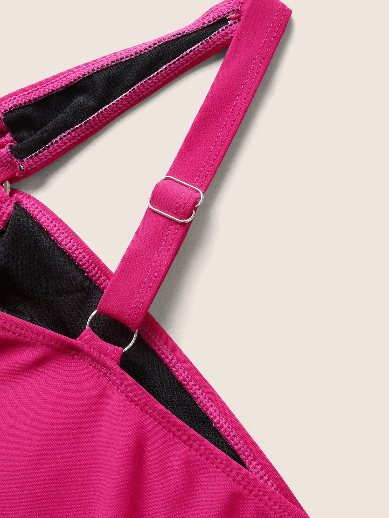 Contrast Cut Out Tiered Hem One Piece Swimsuit