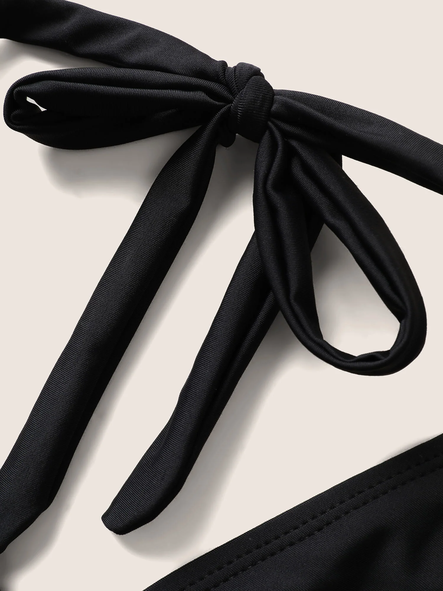 Embroidered Wrap Tie Knot Swim Top