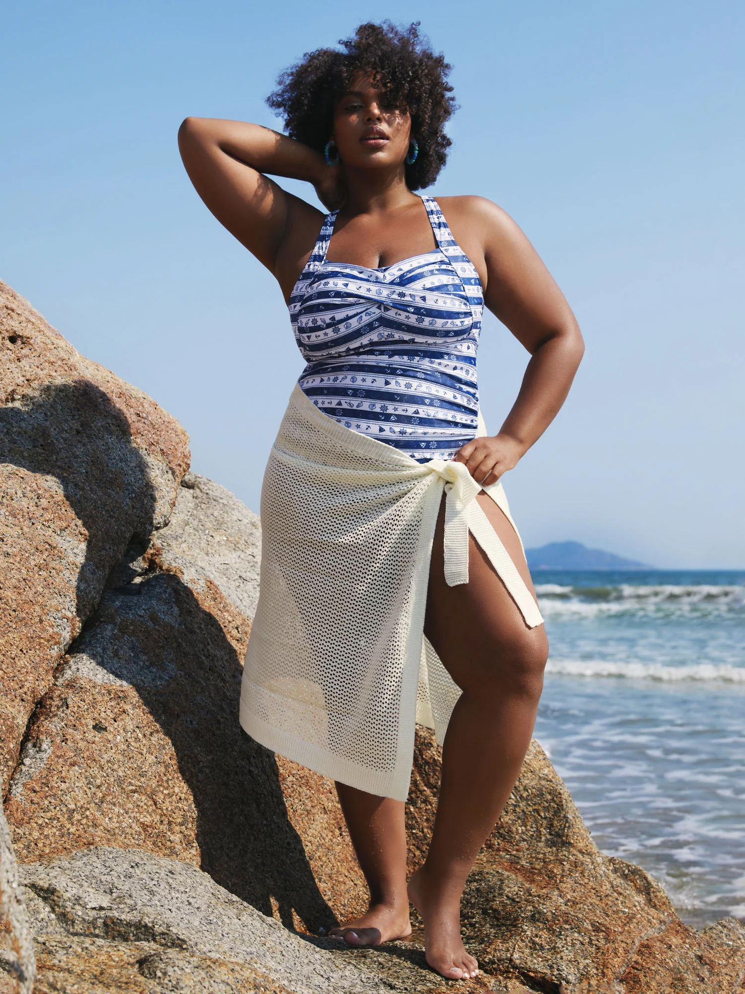 Crochet Tie Side Wrap Sarong Cover Up