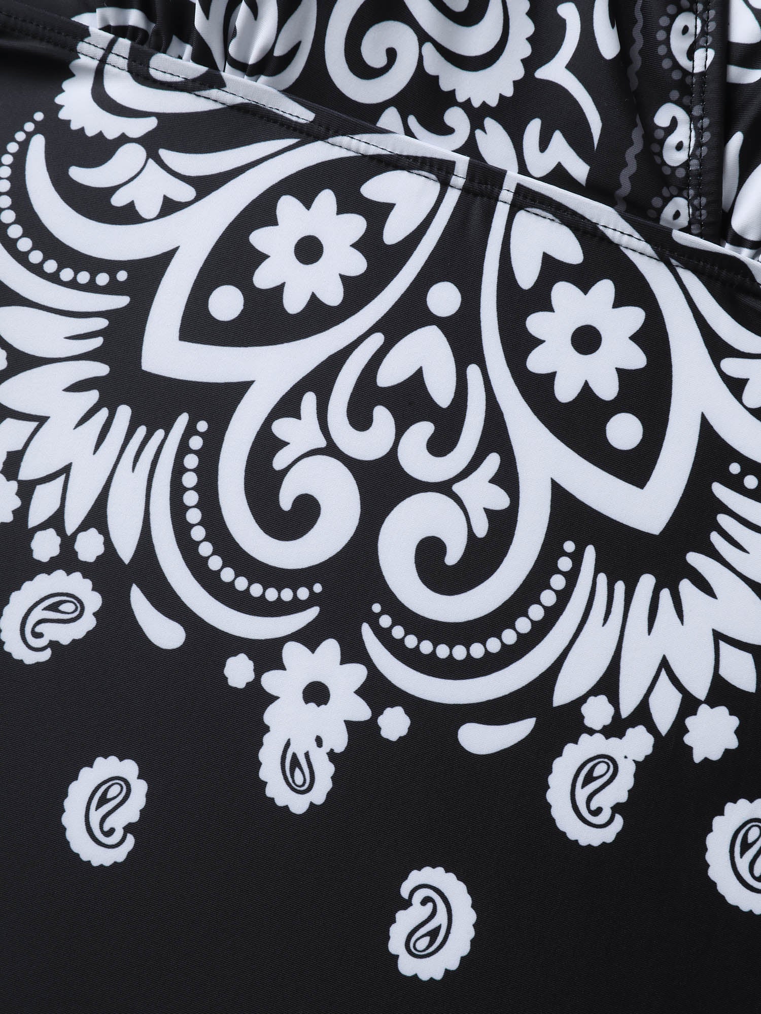 Boho Print Surplice Neck Swim Top