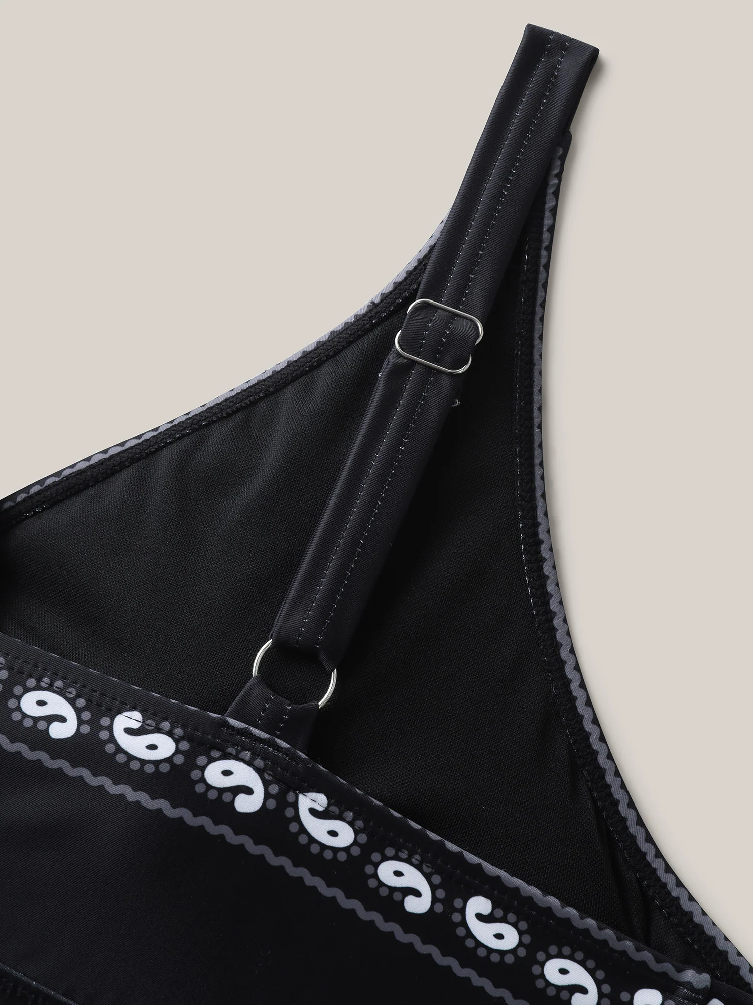 Boho Print Surplice Neck Swim Top