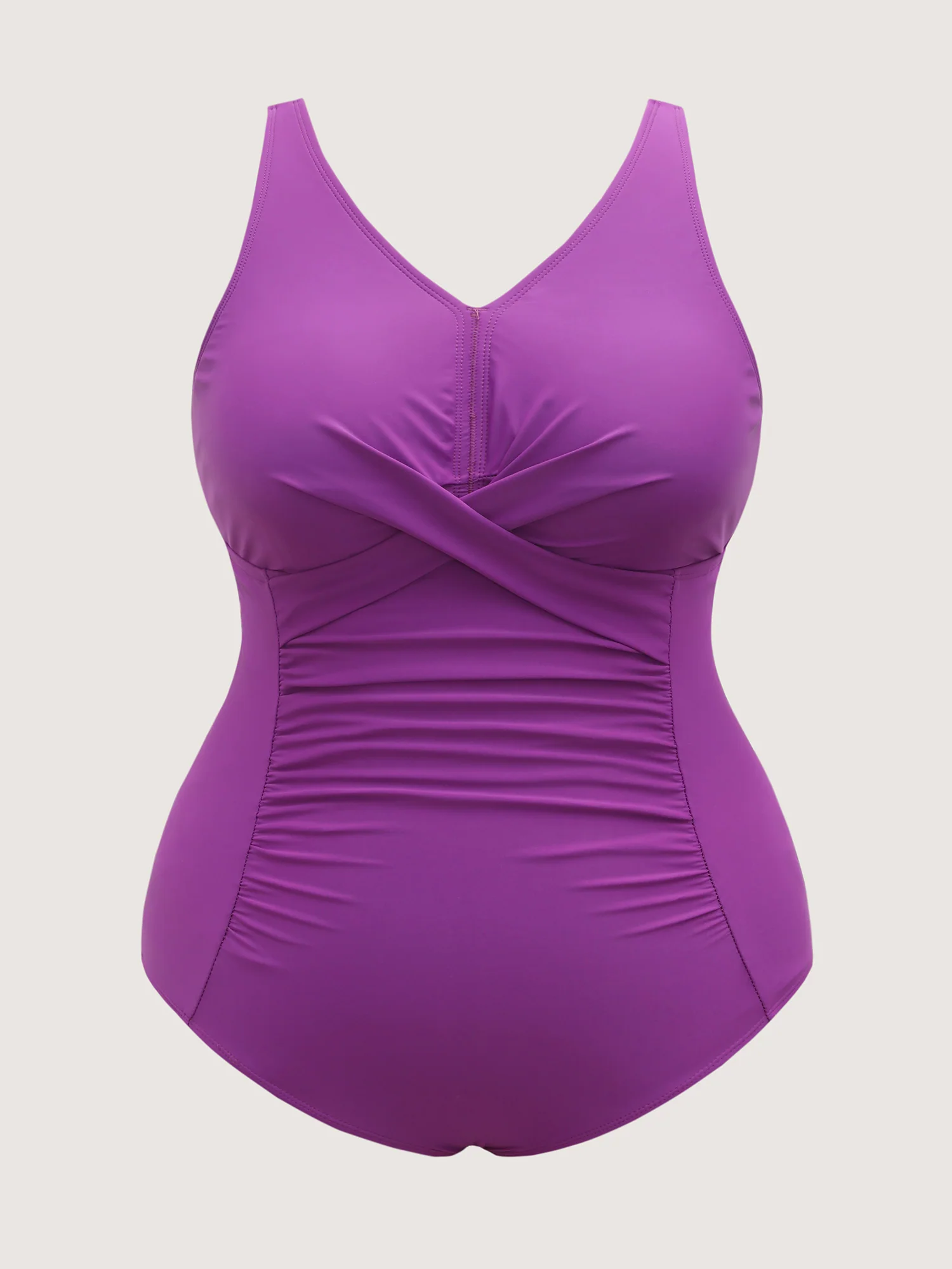 Twist Front Ruched One-Piece Swimsuit