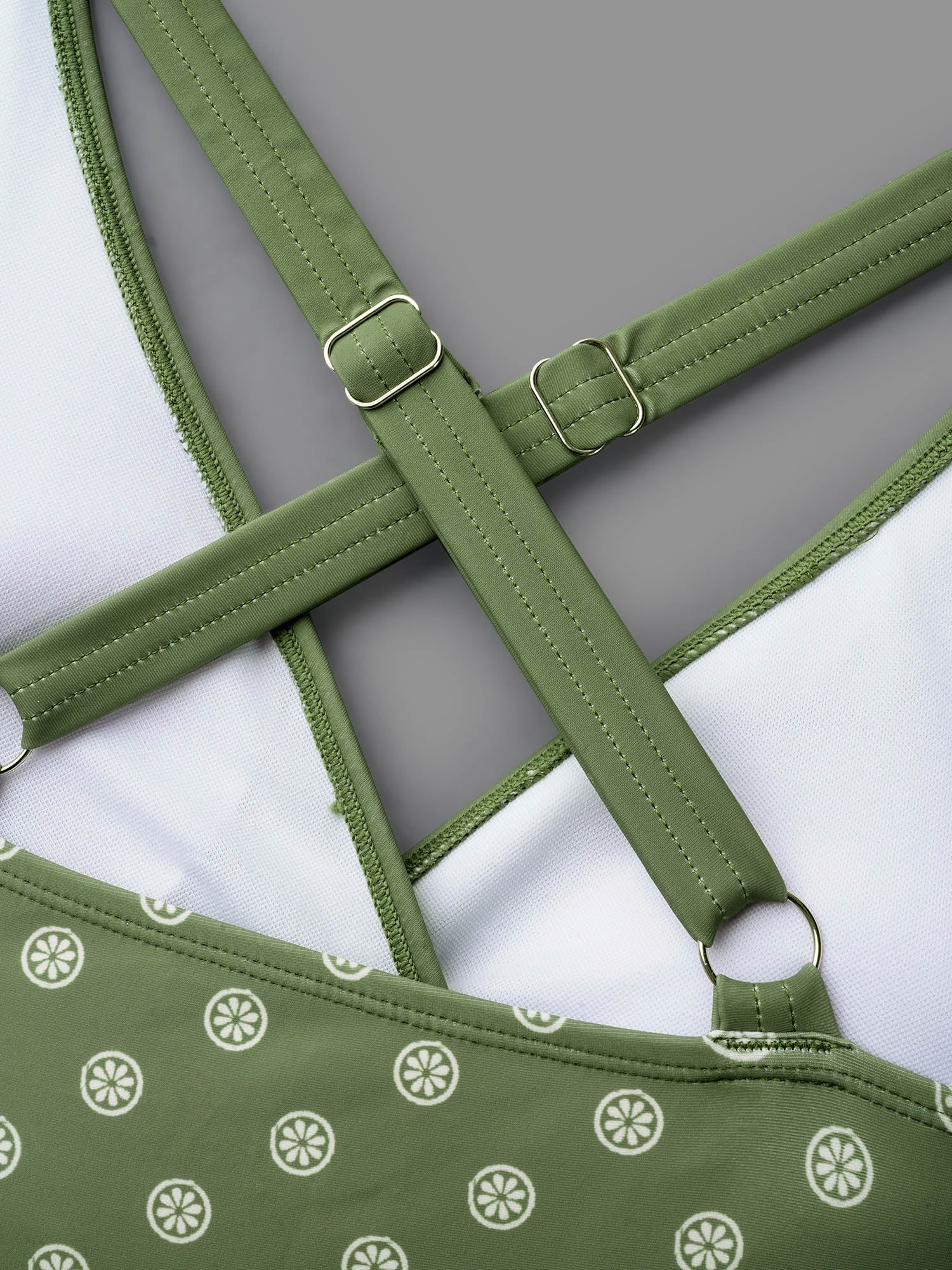 Boho Print Waist-Tie Surplice Neck Swim Dress