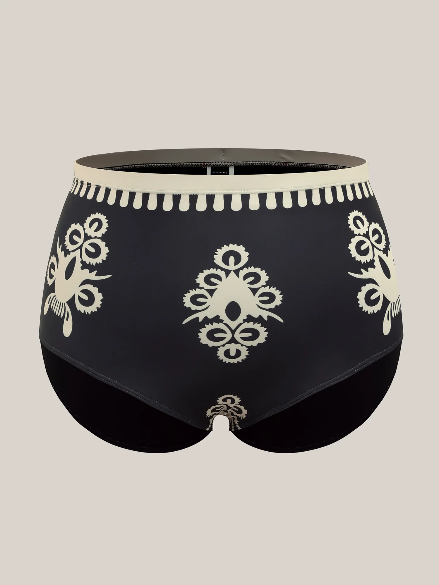 Boho Flower Print Surplice Swim Dress