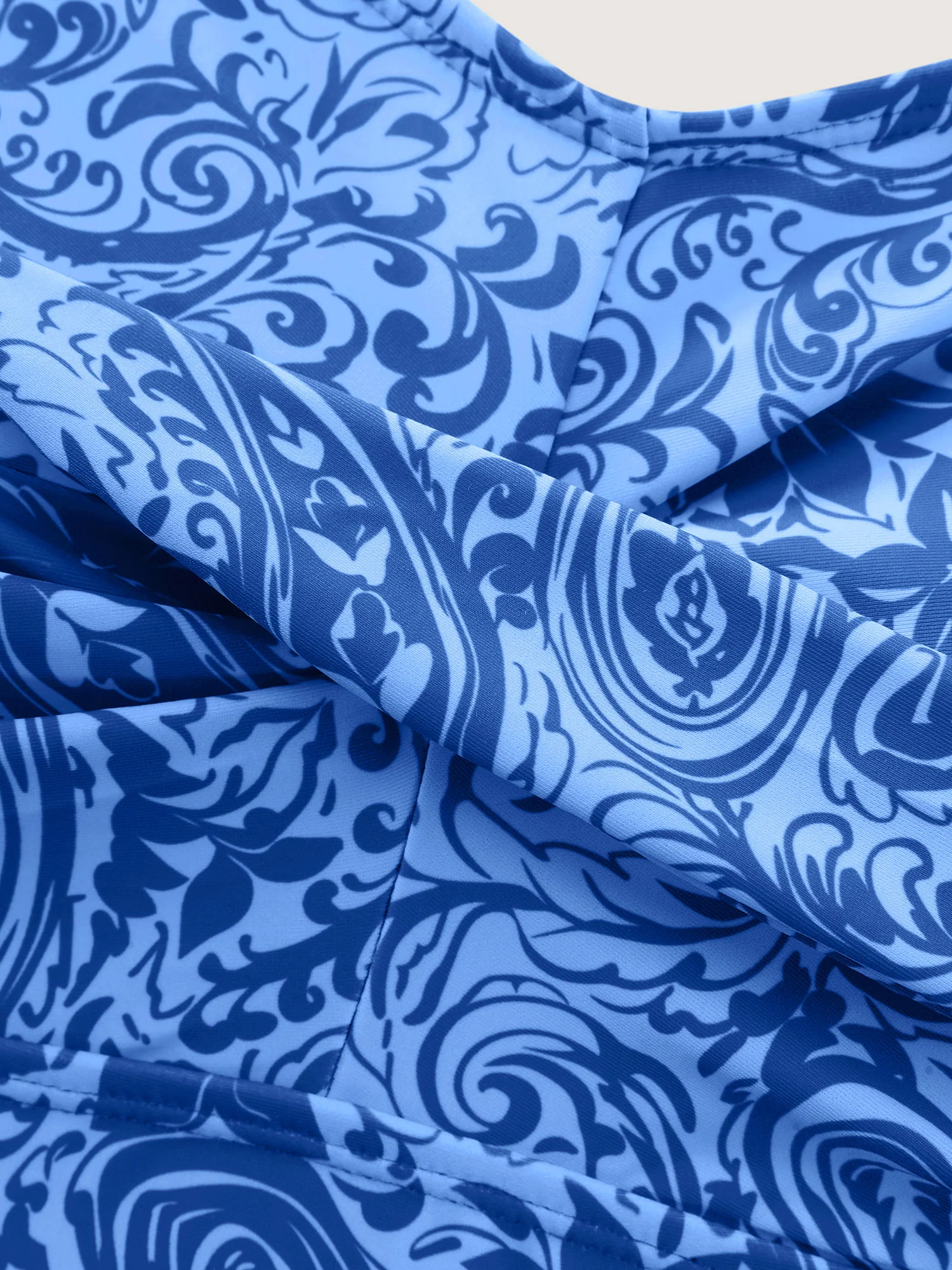 Paisley Print Twist Front Swim Dress