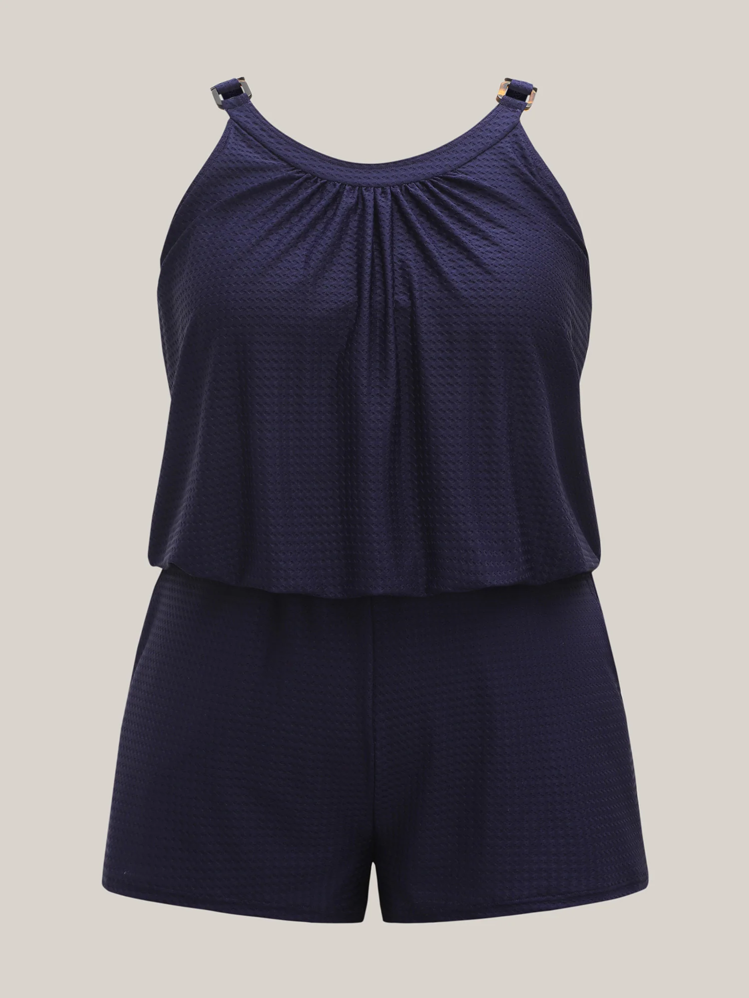 Scoop Neck Pockets One-Piece Swimsuit