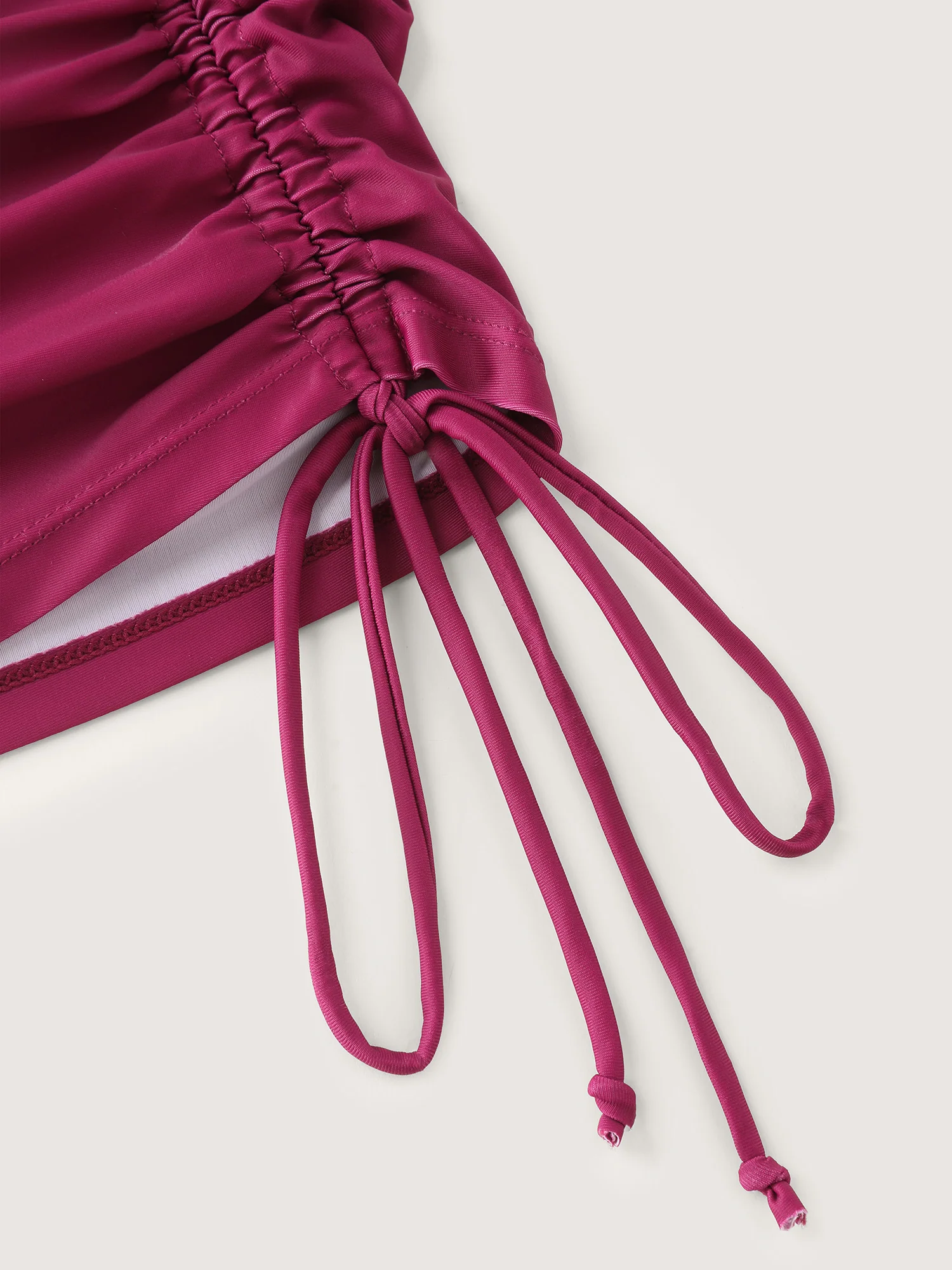 Island Print Drawstring Adjustable Swim Top