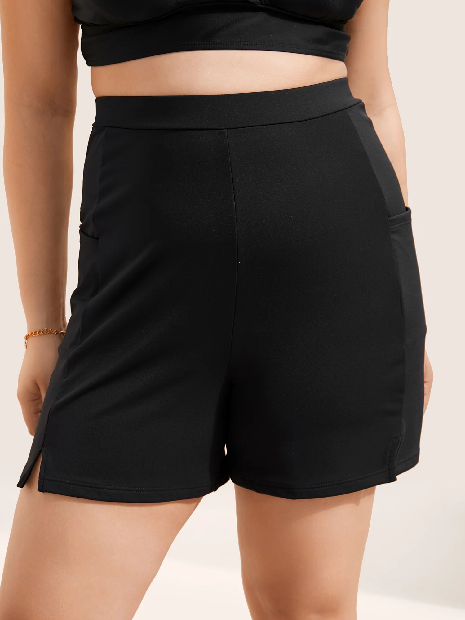 High Rise Pocket Split Side Swim Bottom