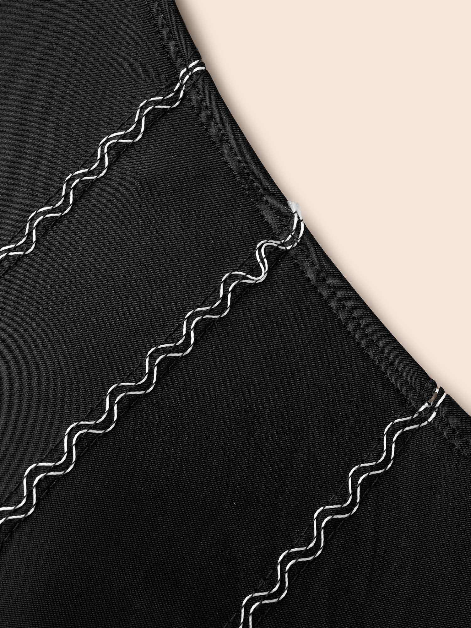 Embroidered Surplice Neck Adjustable Swim Top