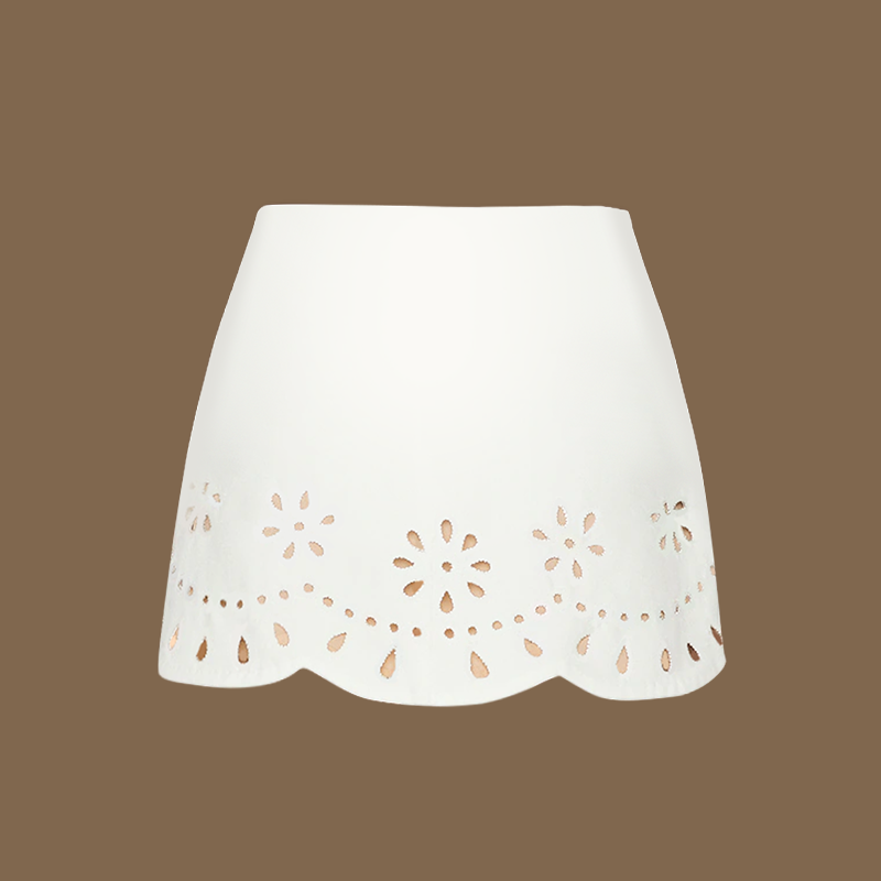 Three Pieces Set Hollow Out One Piece Swimsuit and Skirt