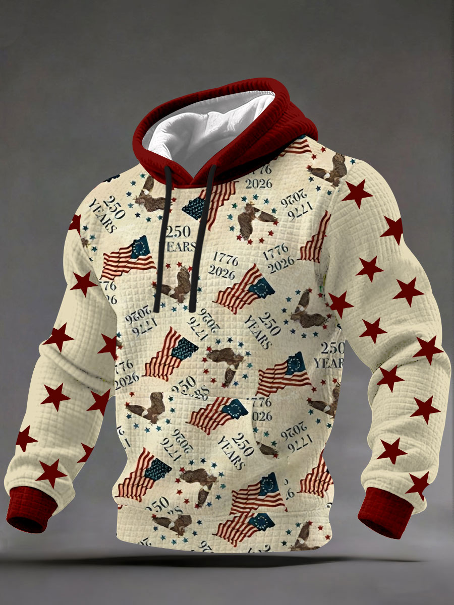 Men's 250th Print Casual Hoodie