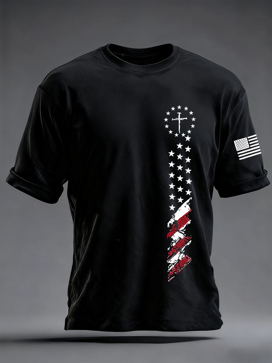 Men's Faith Cross Flag Short Sleeve T-shirt