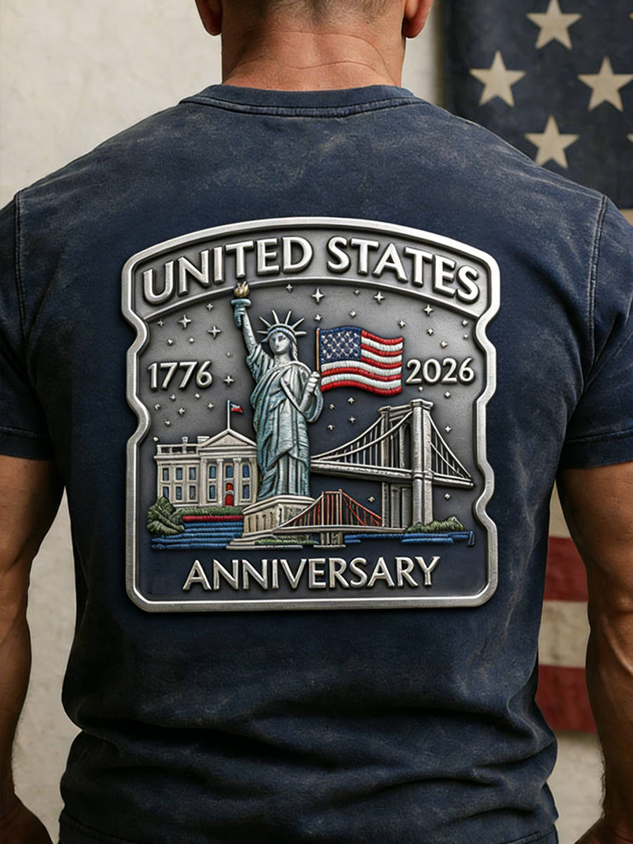 Retro 250th Anniversary Commemorative Casual T-Shirt