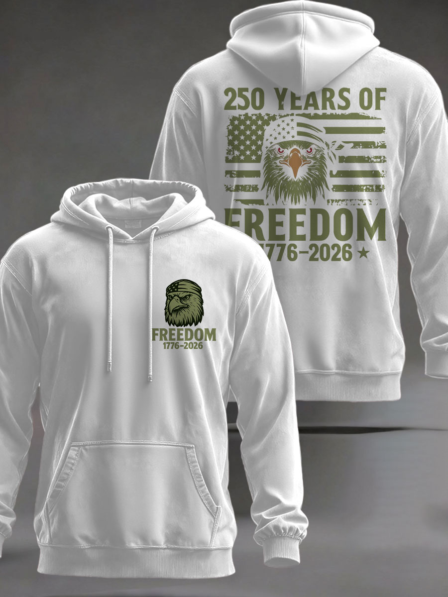 Men's 250 Years Printed Casual Hoodie