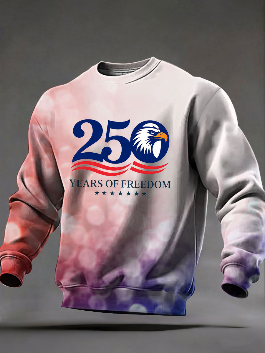 Men's Freedom 250th Anniversary Printed Casual Sweatshirt