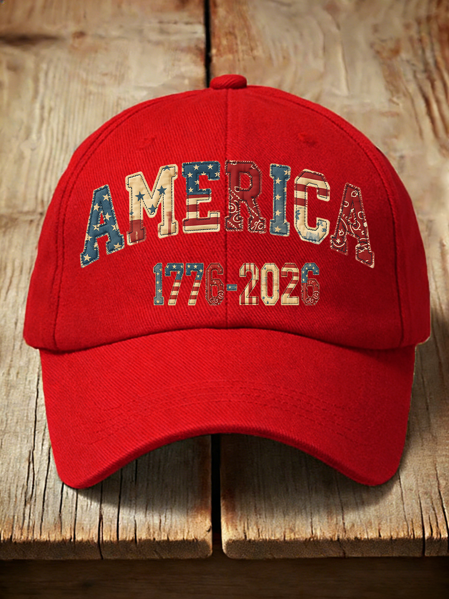 Unisex America 1776-2026 Patchwork Pattern Hat