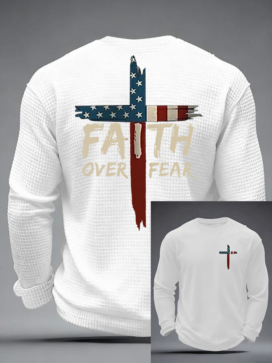 Men's Faith Over Fear Waffle Long Sleeve T-Shirt