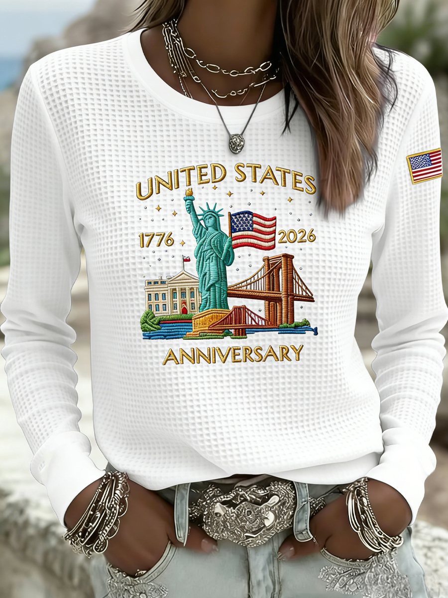 Women's Vintage 250th Anniversary Waffle Weave Casual T-Shirt