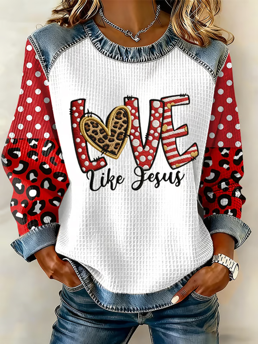 Women's Valentine's Day Faith Love Like Jesus Sweatshirt