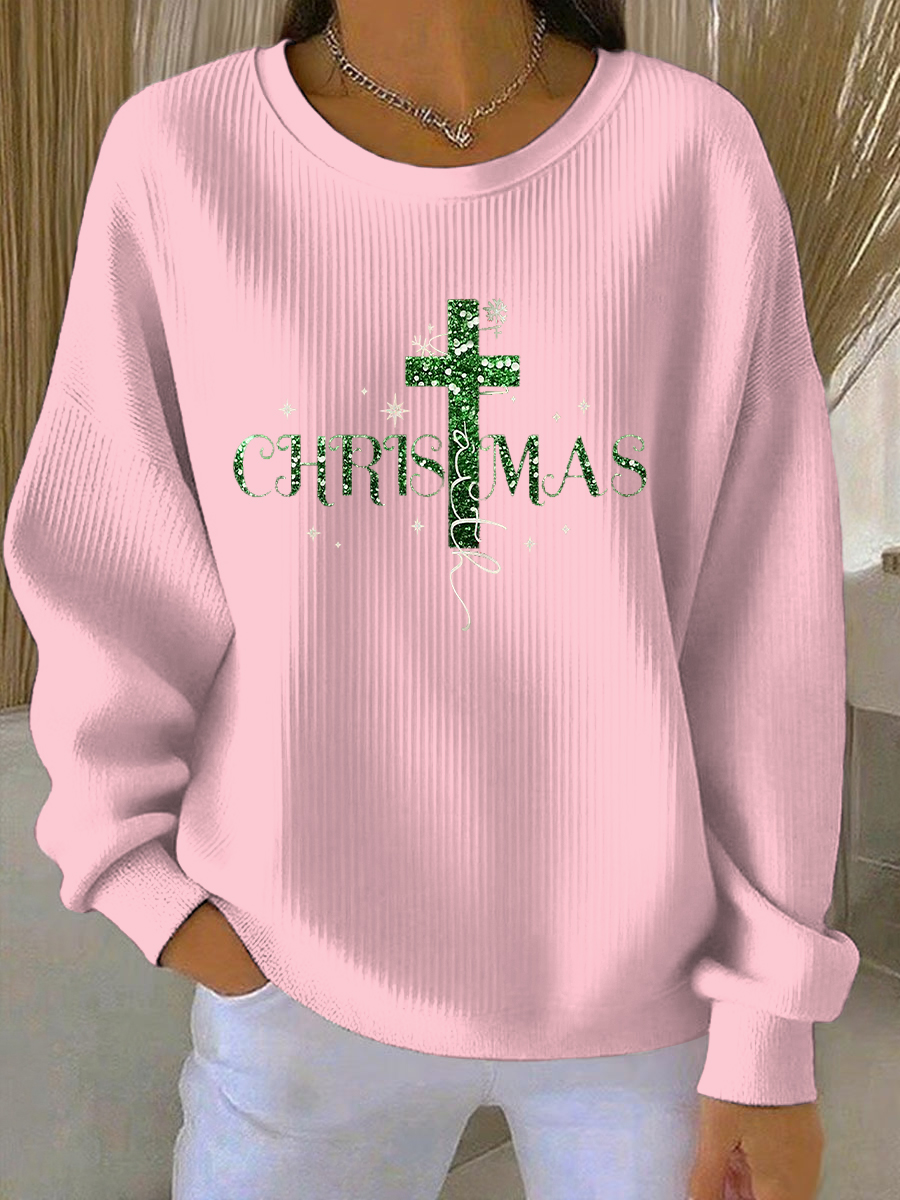 Women's Christmas Belief Print Casual Sweatshirt