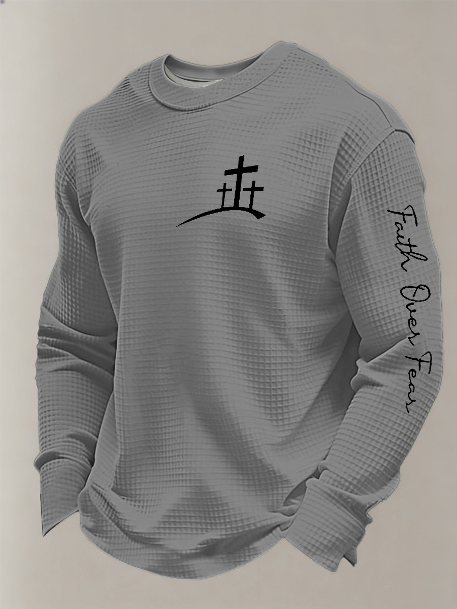 Men's Faith Over Fear Waffle Sweatshirt