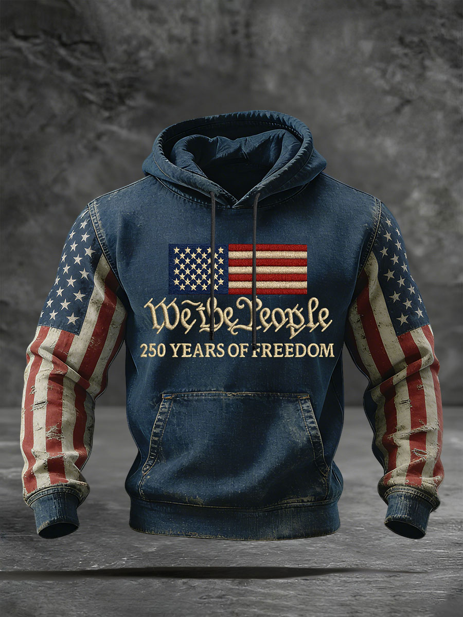 Men's 250th Anniversary Printed Casual Hoodie