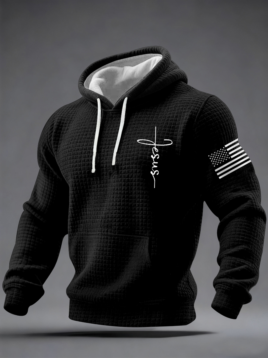 Men's Jesus The Way The Truth The Life Checkered Hoodie