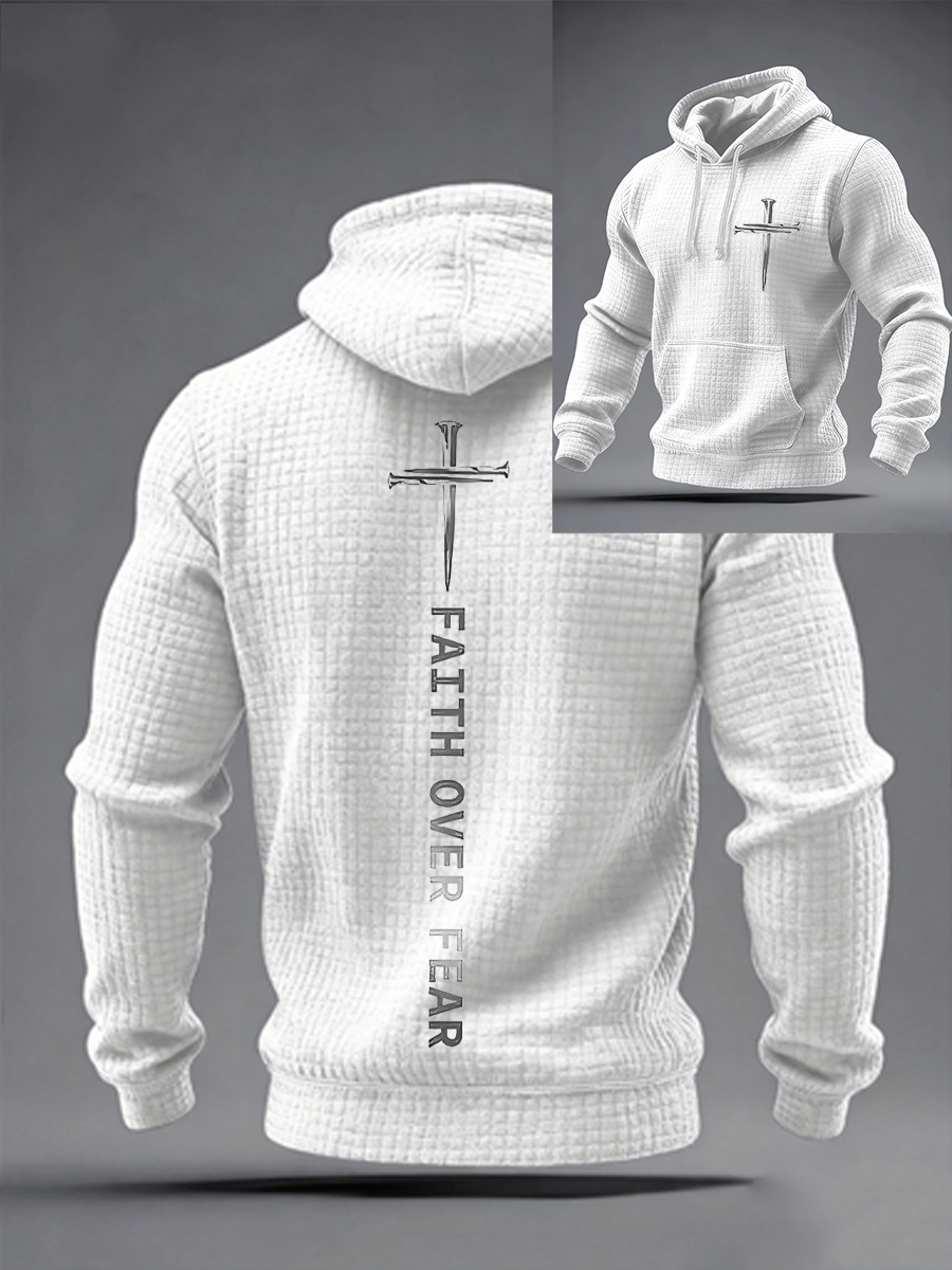 Men's Faith Checkered Cotton Hoodie