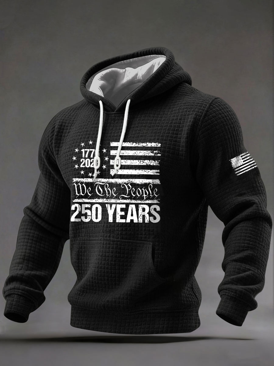 Men's 250 Years Printed Casual Hoodie