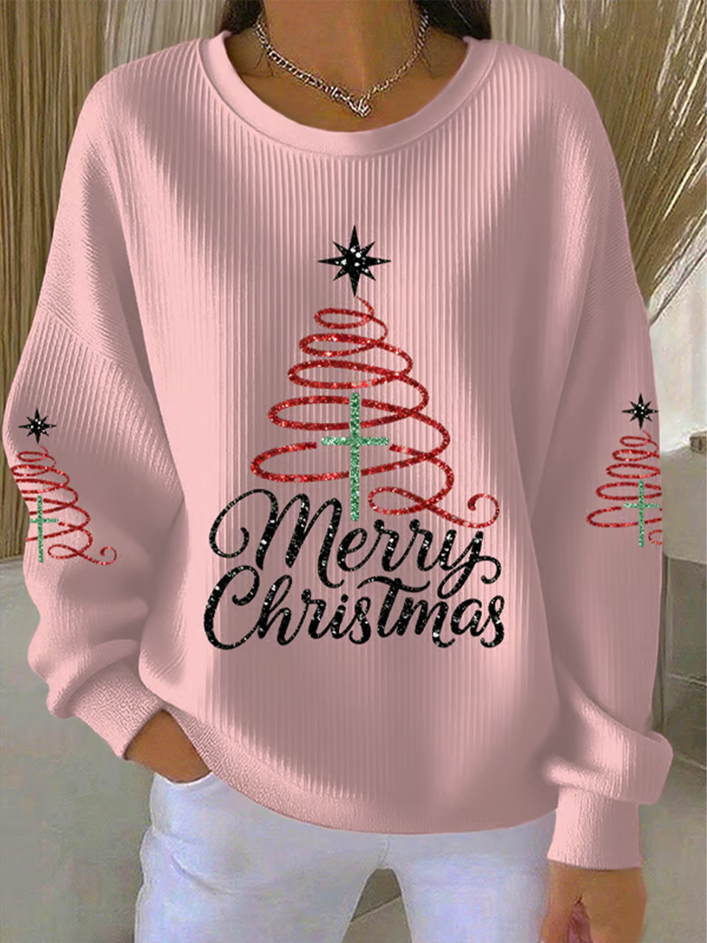 Women's Christmas Belief Print Casual Sweatshirt