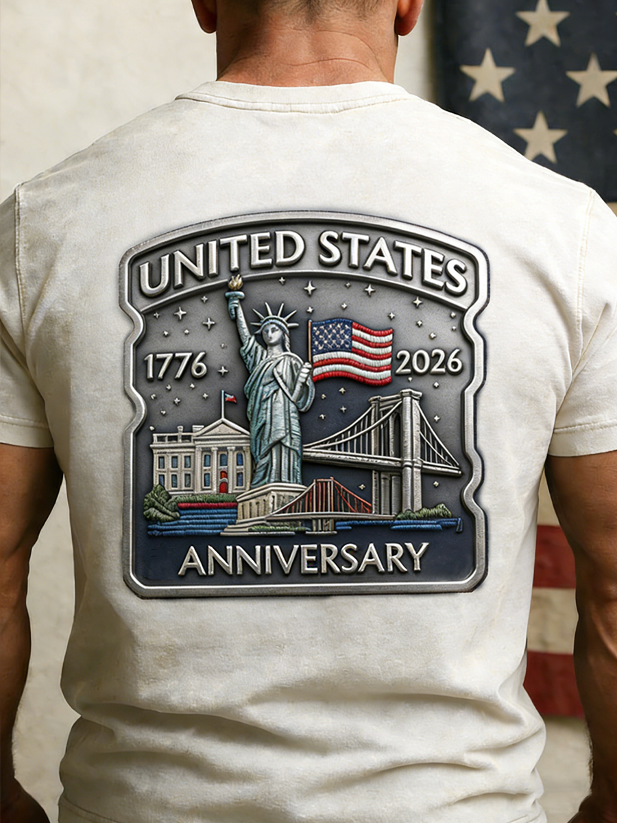 Retro 250th Anniversary Commemorative Casual T-Shirt