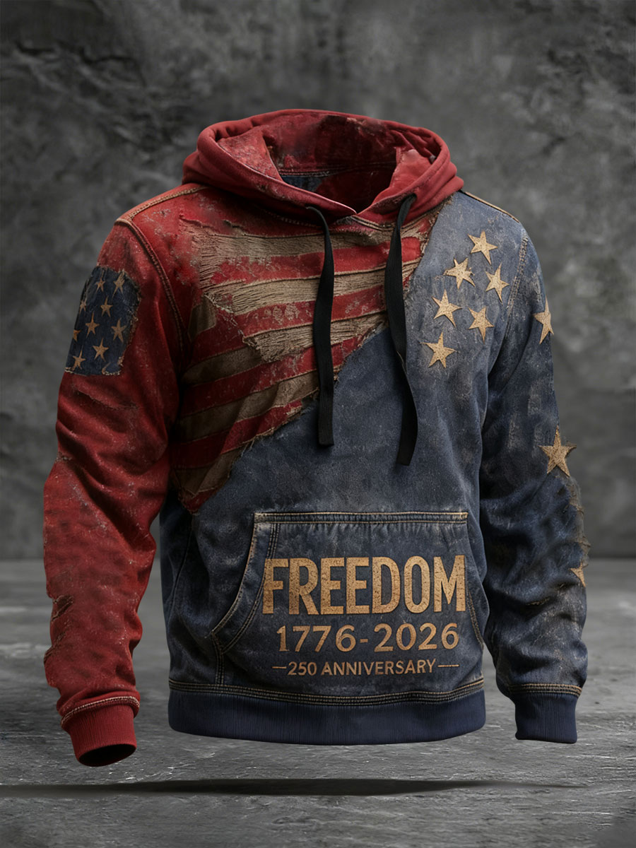 Men's 250th Print Casual Hoodie