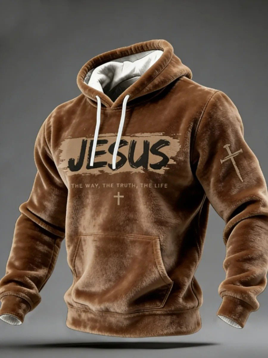 Men's Jesus The Way The Truth The Life Flannel Hoodie