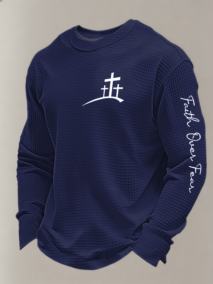 Men's Faith Over Fear Waffle Sweatshirt