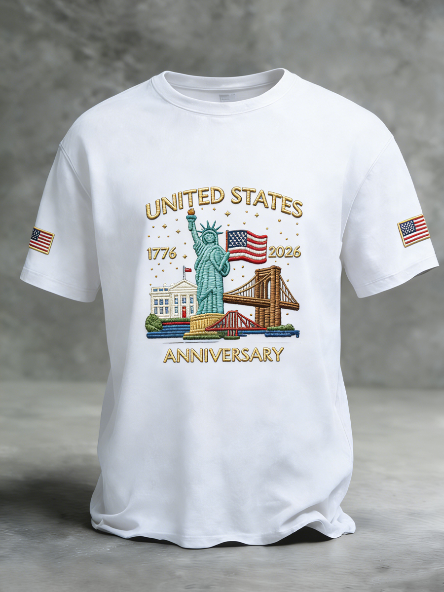 Retro 250th Anniversary Flag Casual T-Shirt