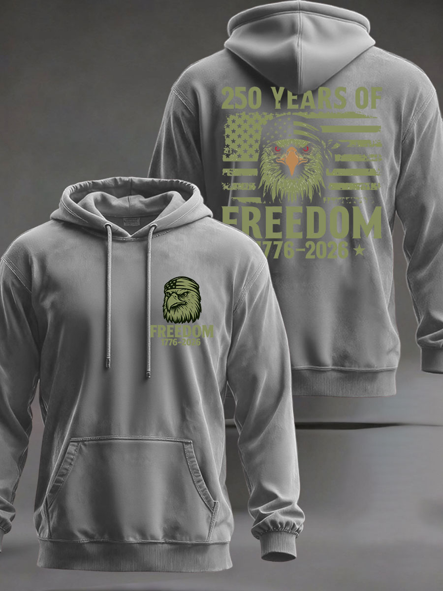 Men's 250 Years Printed Casual Hoodie
