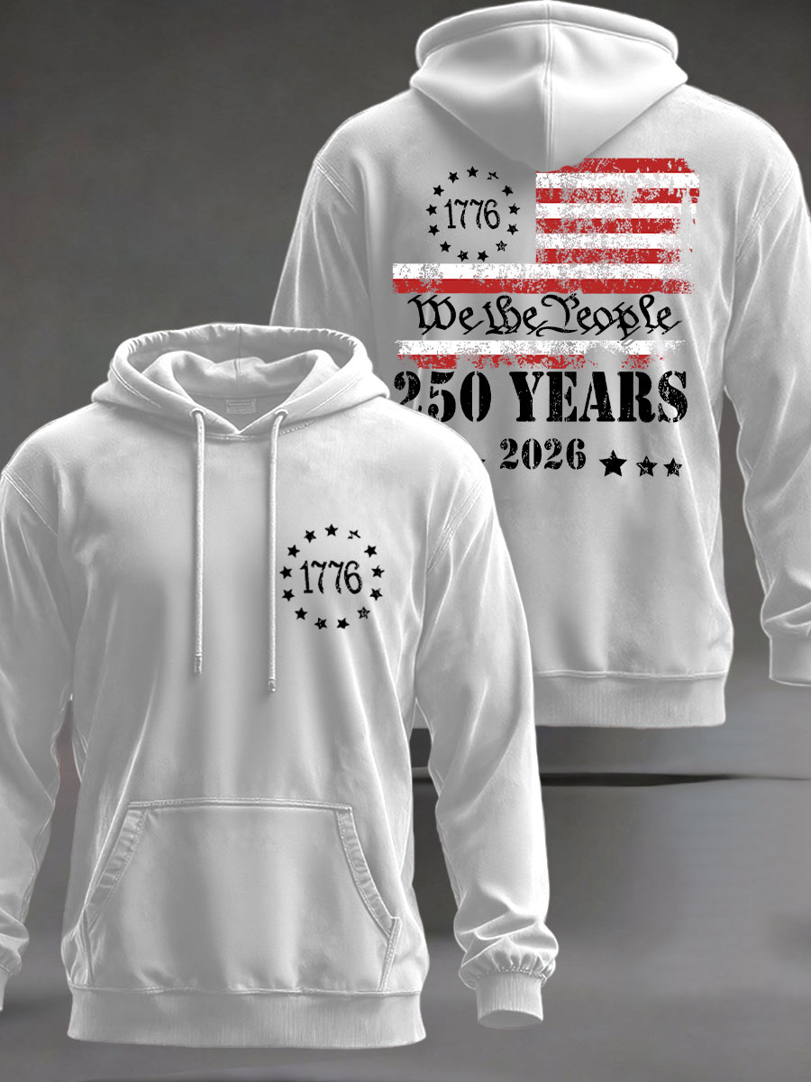 Men's 250 Years Printed Casual Hoodie