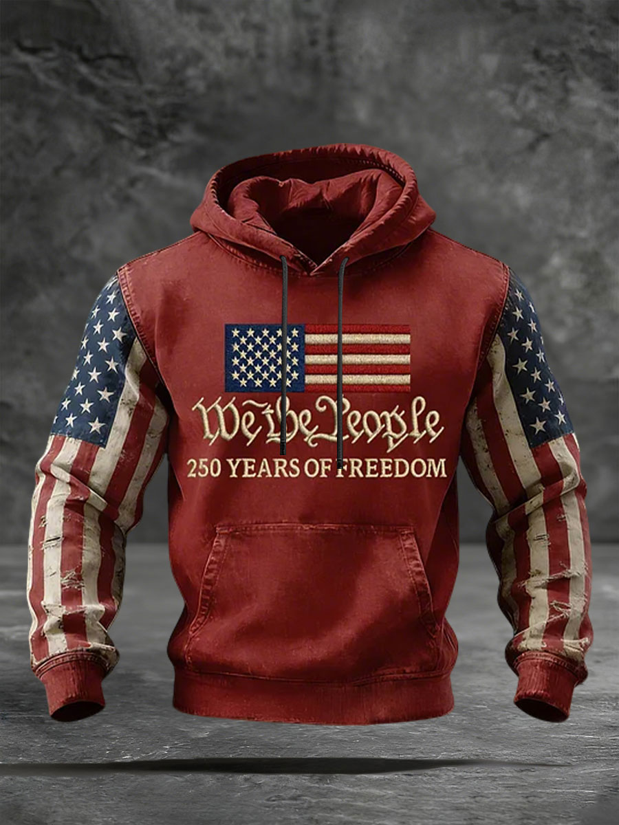 Men's 250th Anniversary Printed Casual Hoodie