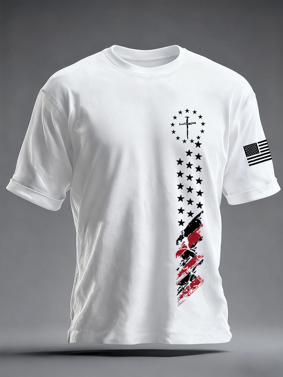 Men's Faith Cross Flag Short Sleeve T-shirt