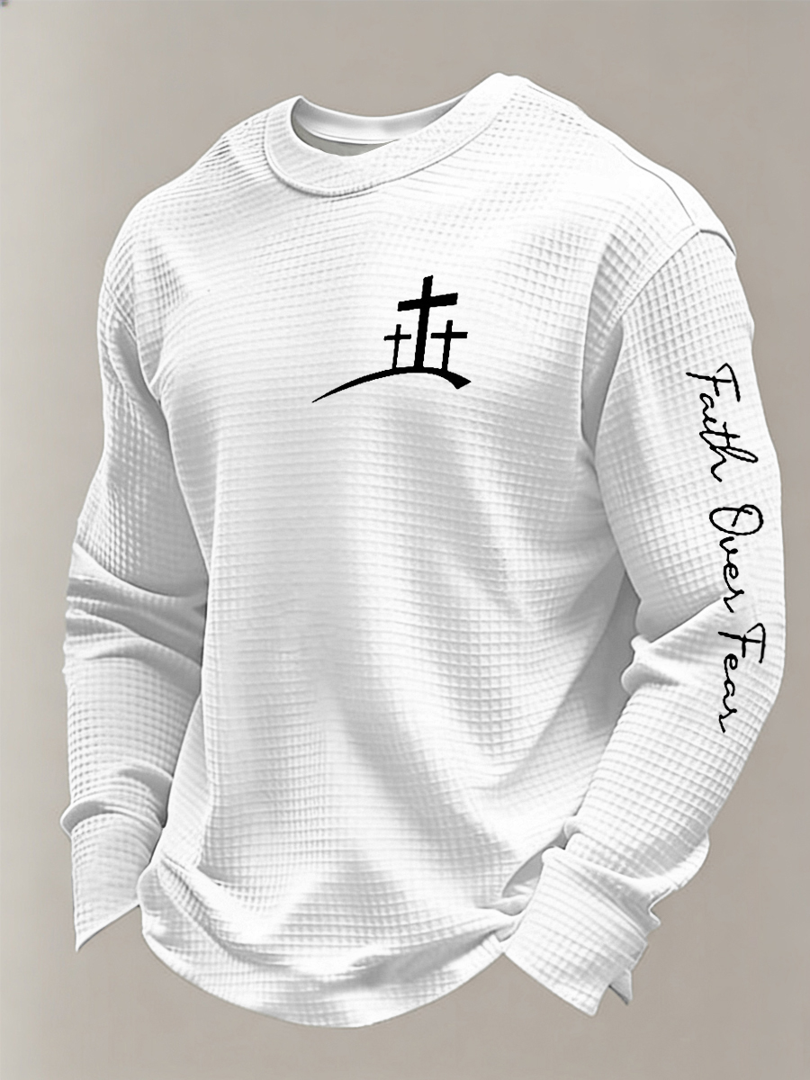 Men's Faith Over Fear Waffle Sweatshirt