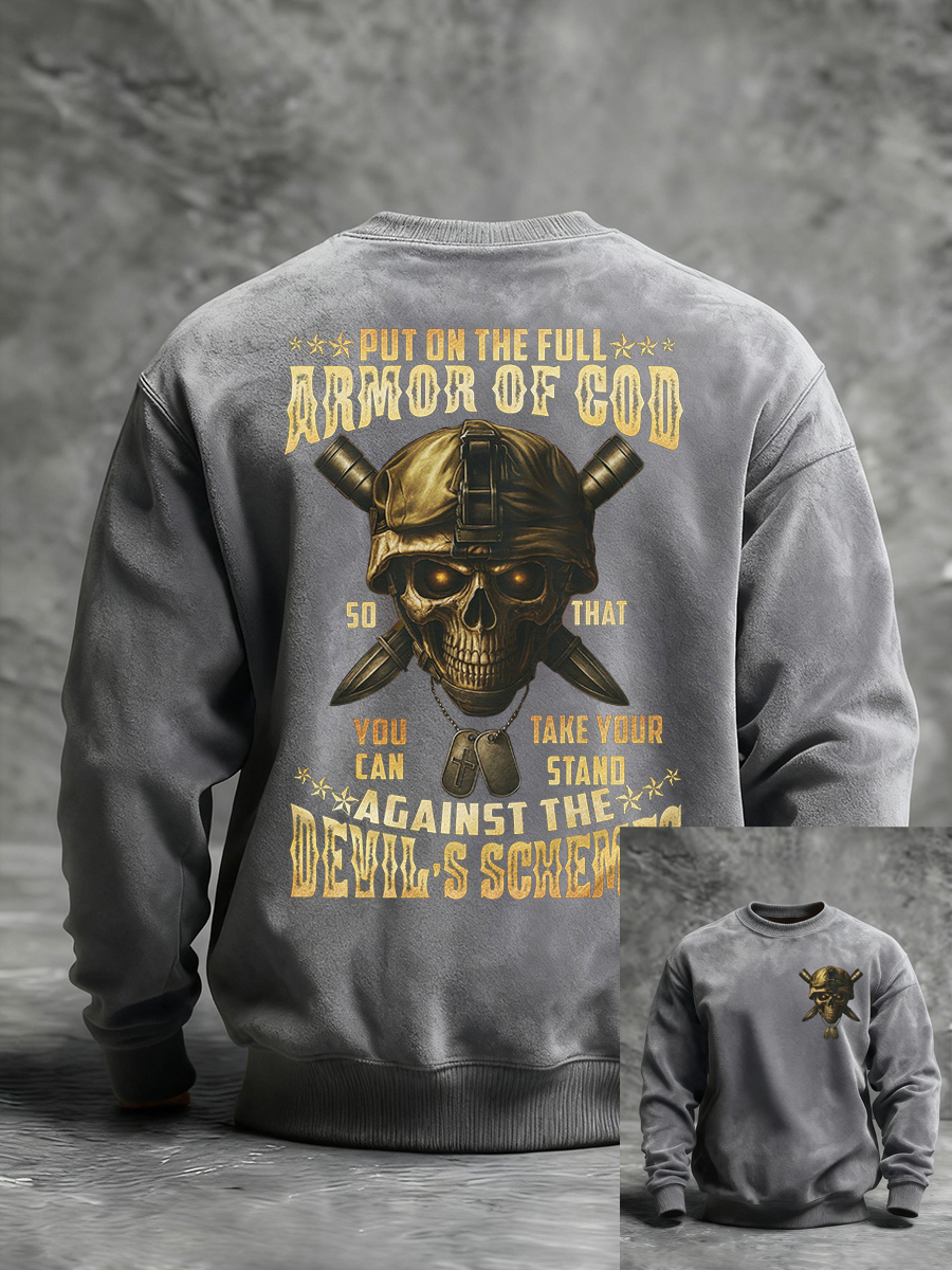 Men's Put On The Full Armor Of God Printed Casual Sweatshirt