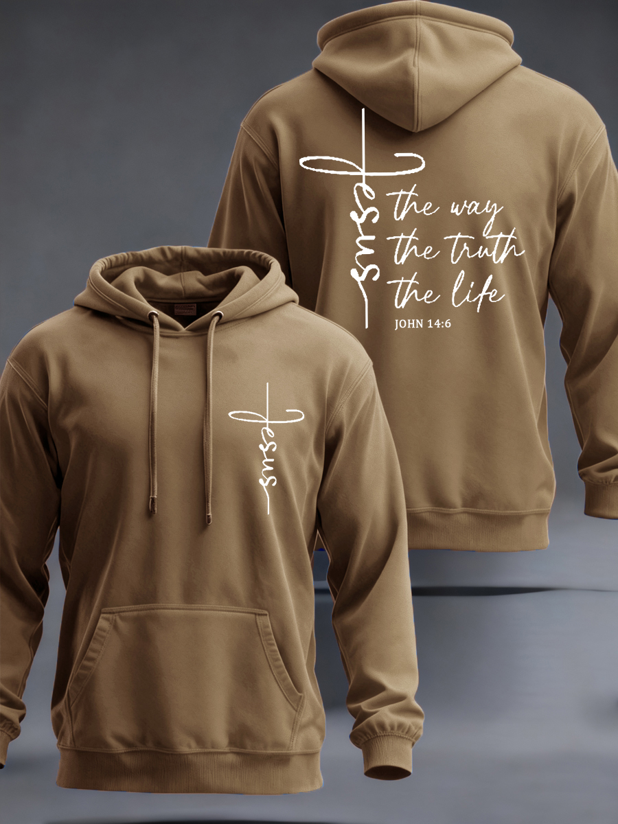 Men's Jesus The Way The Truth The Life Casual Hoodie