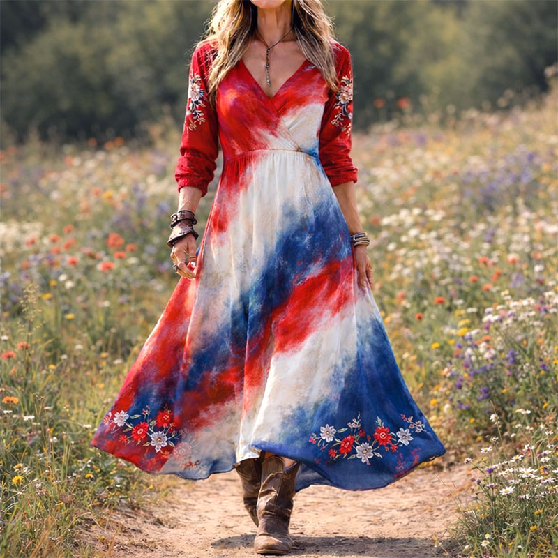 🎉Valentine's Day Special: Free Shipping🚚American Art and Leisure Print Casual Dress